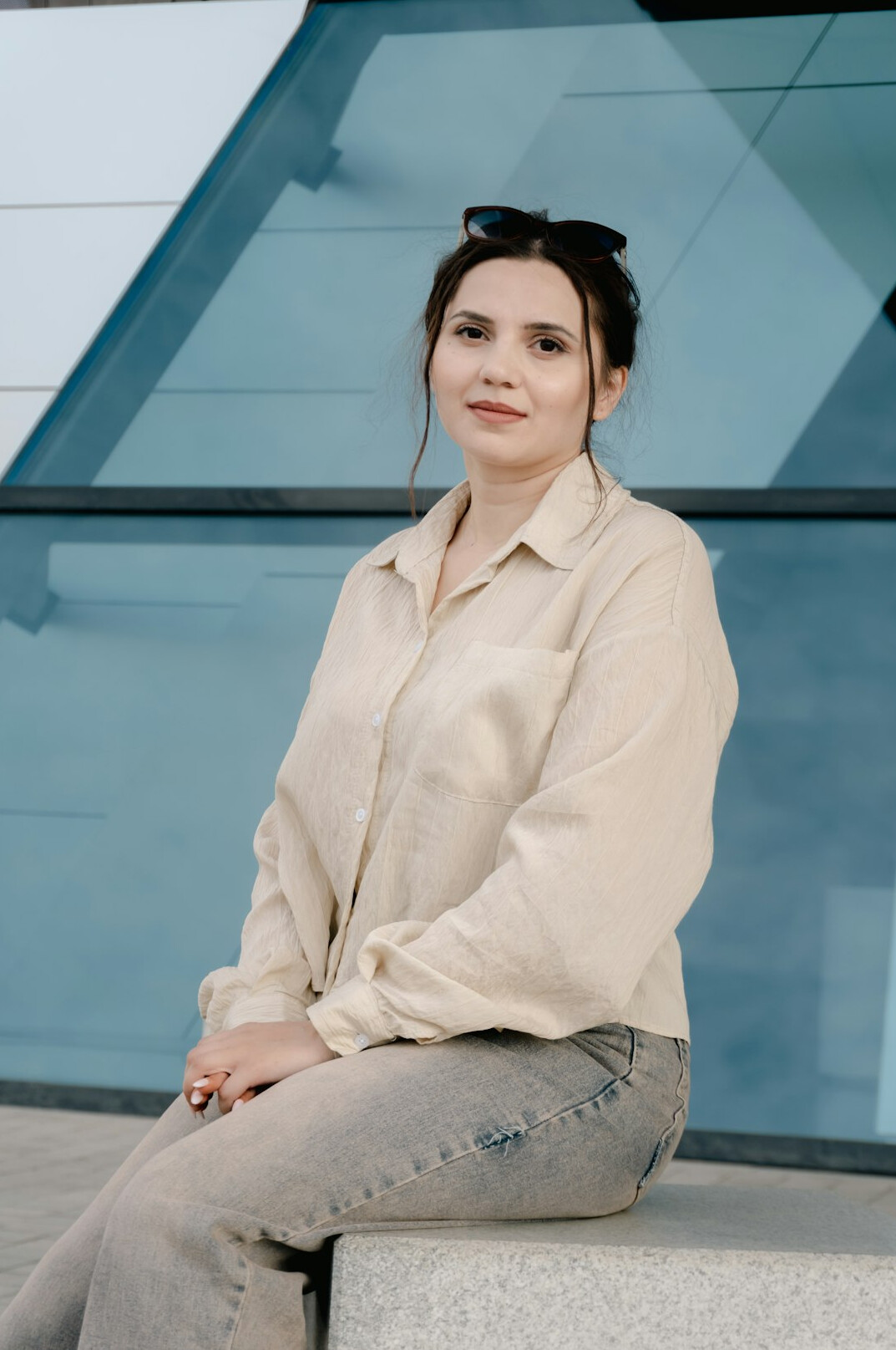 confident woman smiling at camera