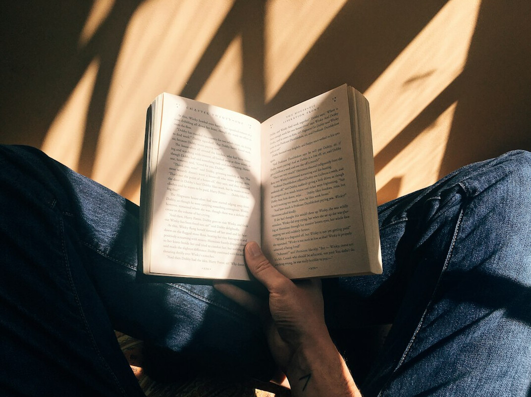 person reading book