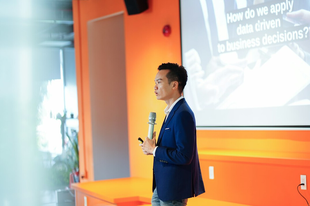 confident person speaking