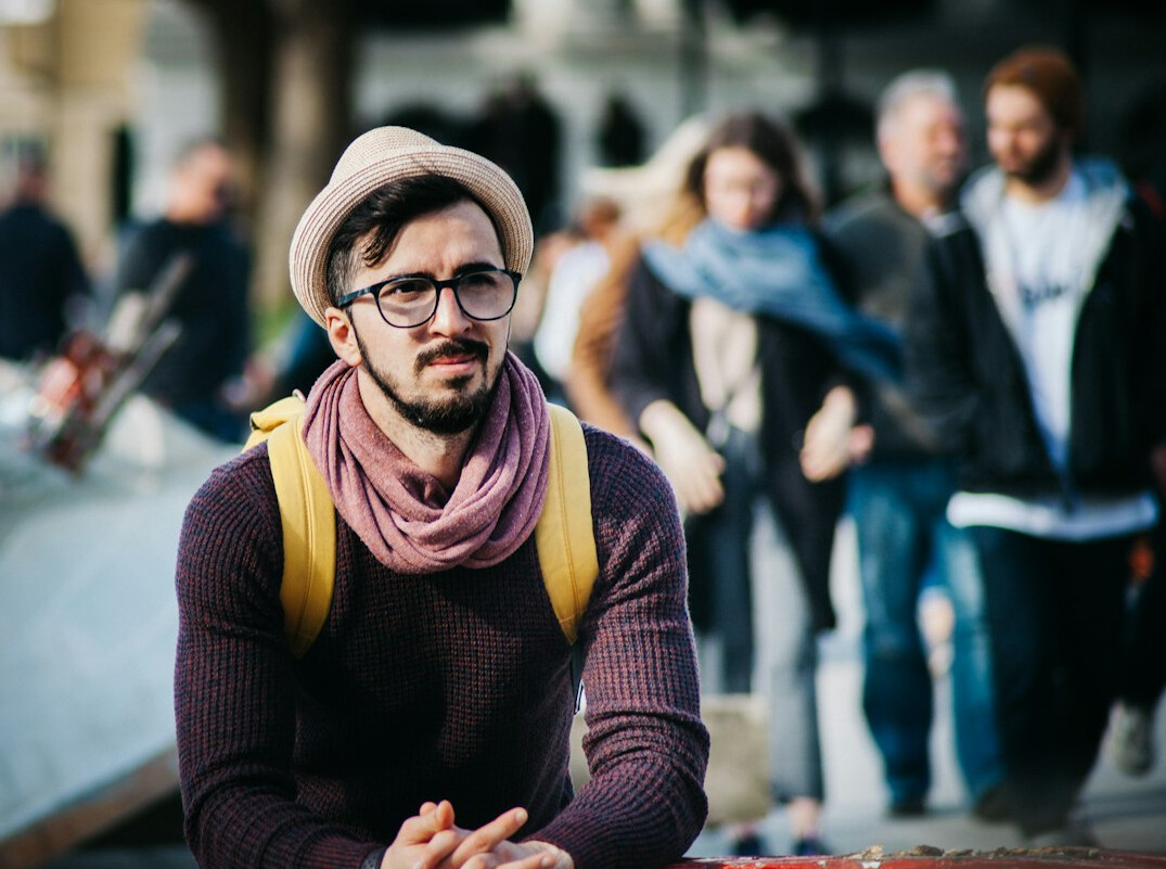 person speaking confidently to group
